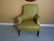 A French leather covered  armchair