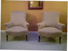 A pair of 19thC french open armchairs