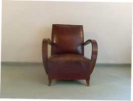 A deco period leather chair