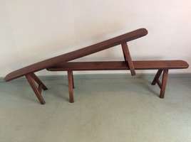 A good pair of French cherry benches