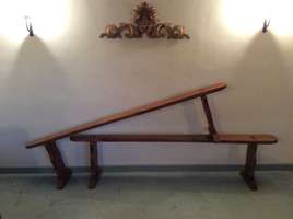A pair of french cherry benches