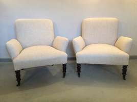A pair of unusual French armchairs