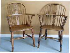 A near pair of Victorian windsor chairs