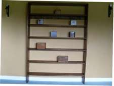 A set of 19thC open wall shelves