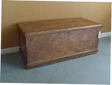 A 19thC scumble painted trunk