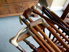 A selection of 18th/19thC walking canes and whips