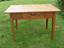 A 19thC French pine kitchen table