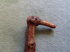 A 19thC bird head walking cane