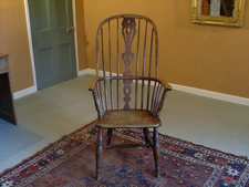 A 19thC high back windsor chair