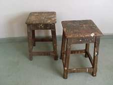 A pair of artists studio stools