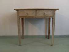 A 19thC bleached oak and pine table