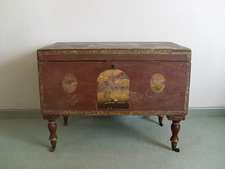 Regency painted box on stand
