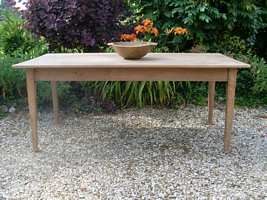A 19thC bleached oak kitchen table