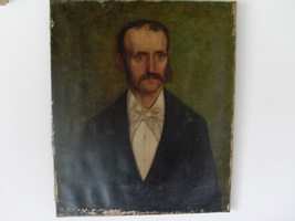 A 19thC portrait of a gentleman with a moustache