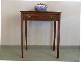 A 19thC oak and fruitwood side table