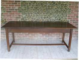 An 18thC 10 seat oak dining table