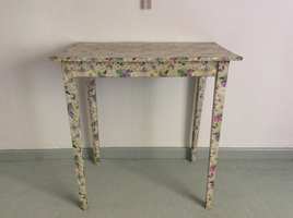 A papered 19thC side table