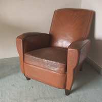 A Deco period leather chair