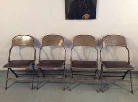 Four Banke patent folding chairs