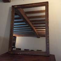 A French ripple framed mirror