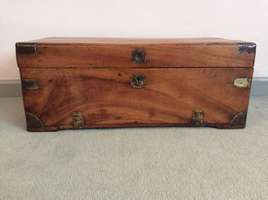 A small 19thC camphor campaign trunk