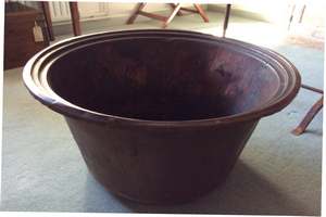 Late 19thC copper cheese vat planter