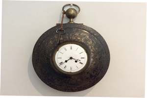 A French toleware clock 19thC