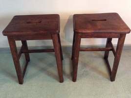A pair of Edwardian machinists stools