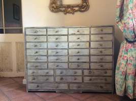 A bank of 32 drawers