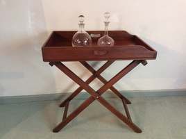 A late georgian butlers tray on stand