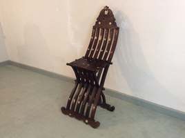 A 19thC Syrian folding chair
