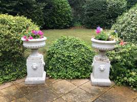 A pair of Victorian garden urns