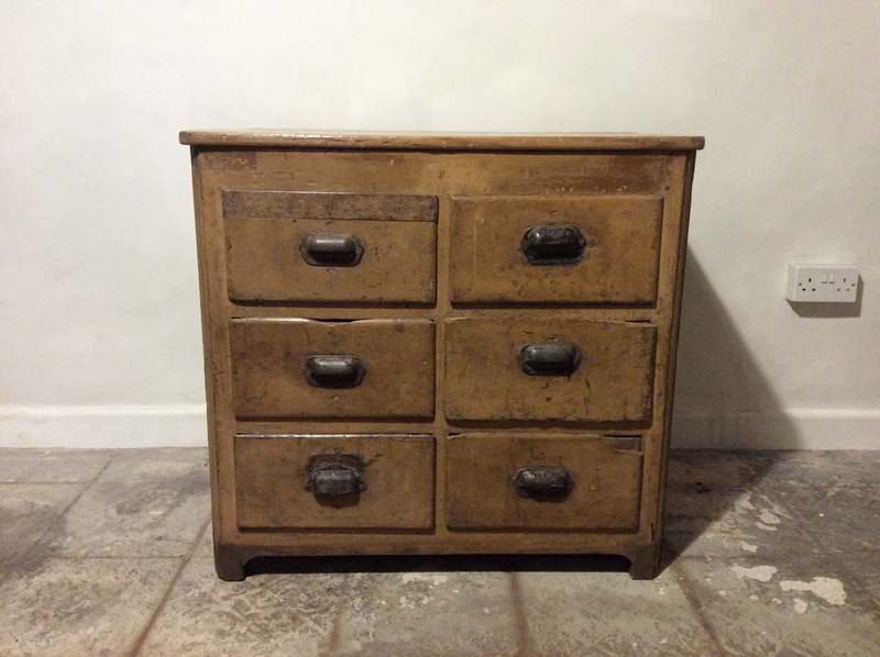 A French six drawer machinists chest