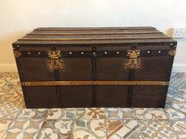 A large LV style French travelling trunk