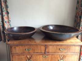 Two rustic dairy bowls