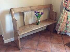 A rustic Victorian hall bench
