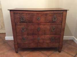 A late 18thC French walnut chest