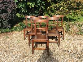 A set of six French oak country chairs