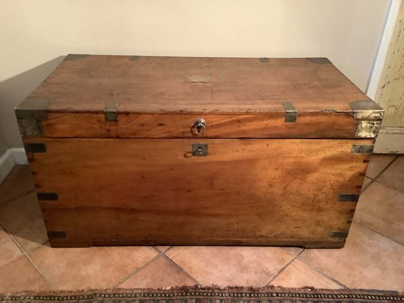 A 19thC camphor campaign trunk