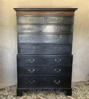A Geo III ebonized chest on chest