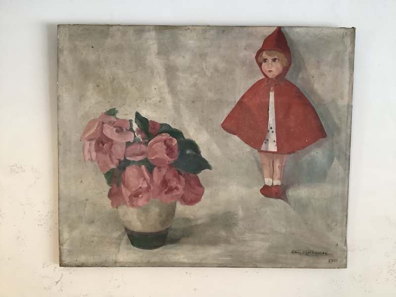 A naive surreal oil on canvas dated 1928