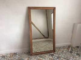 A 19thC pine framed mirror