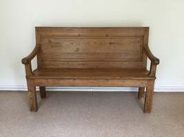 A rustic French hall bench