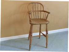 An ash and elm childs windsor high chair