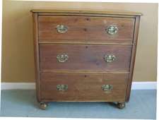 A small Victorian pine chest